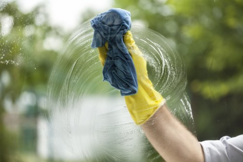 Cleaning exterior cladding on a commercial building in Enfield