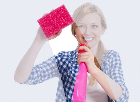 Cleaning technician handling service conditions and liability paperwork